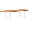 vidaXL Esstisch Hellbraun 320x120x74 cm Massivholz Eiche Oval
