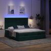 vidaXL Ottoman-Bett mit Matratzen & LEDs Dunkelgr&uuml;n 180x200 cm Samt