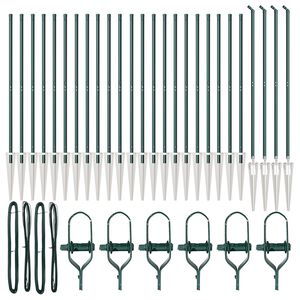 vidaXL Zaunpfosten Sonstiges 26 pcs Grau 3,2 x 3,2 x 160 cm Stahl