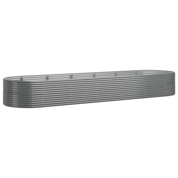 vidaXL Hochbeet Pulverbeschichteter Stahl 510x140x68 cm Grau
