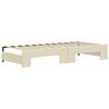 vidaXL Tagesbett Ausziehbar mit Matratzen Creme 90x200 cm Kunstleder