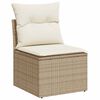 vidaXL 9-tlg. Garten-Sofagarnitur mit Kissen Beige Poly Rattan Akazie