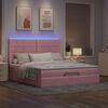 vidaXL Ottoman-Bett mit Matratzen & LEDs Rosa 160x200 cm Samt