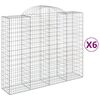 vidaXL Gabionen mit Hochbogen 6 Stk. 200x50x160/180cm Verzinktes Eisen