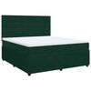vidaXL Boxspringbett mit Matratze Dunkelgr&uuml;n 180x200 cm Samt