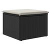 vidaXL Gartenhocker mit Kissen Schwarz 55x55x37 cm Poly Rattan