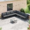 vidaXL Gartensofa-set mit Kissen 7 pcs Schwarz Stahl