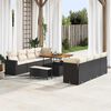 vidaXL Gartensofa-set mit Kissen 12 pcs Schwarz und Creme Poly-Rattan
