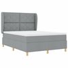 vidaXL Boxspringbett mit Matratze Dunkelgrau 90x190 cm Hellgrau Stoff