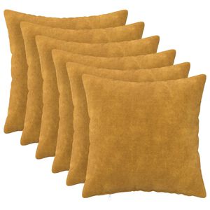 vidaXL Kissenbezug 6 stk. HEERLEN Gelb 30 x 30 cm Mikrofaser Fleece