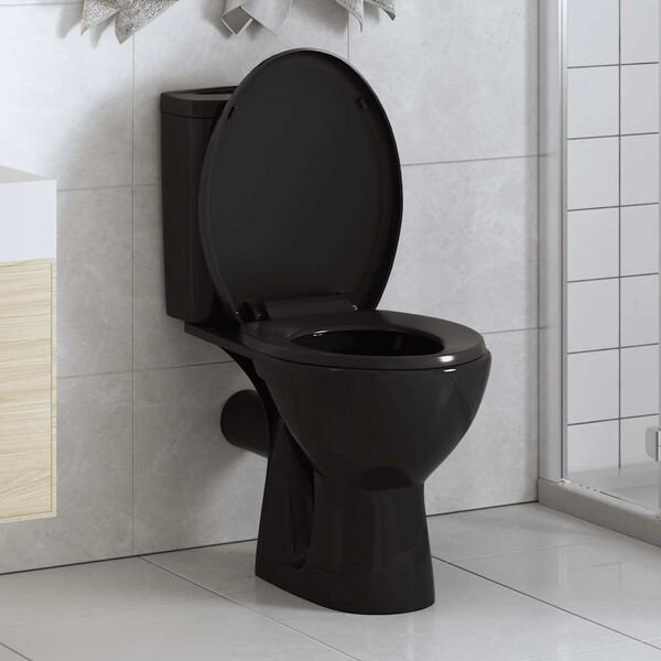 vidaXL Toilettensitz mit Absenkautomatik und Quick-Release Schwarz