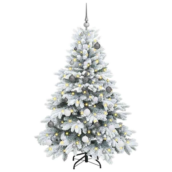 vidaXL K&uuml;nstlicher Weihnachtsbaum mit 150 LEDs Wei&szlig; 150 cm PE und PVC