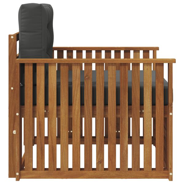 vidaXL Outdoor-Sofagarnitur Massives Akazienholz und Polyester Natur