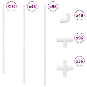 vidaXL PVC Rohr 12 pcs Wei&szlig; 12,2 x 1,8 x 500 mm PP und PE