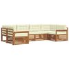 vidaXL Outdoor-Sofagarnitur 6 stk. Natur und Creme Massivholz Akazie
