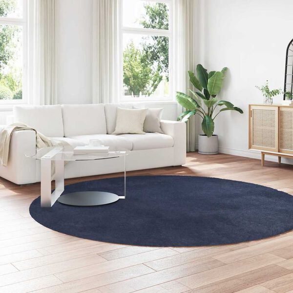 vidaXL Teppich Shaggy Hochflor NAVARRA Marineblau 240x240 cm Polyester