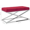 vidaXL Sitzbank Weinrot Samt und Edelstahl