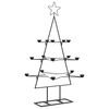 vidaXL Metall-Weihnachtsbaum zum Dekorieren Schwarz 105 cm