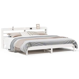 vidaXL Massivholzbett ohne Matratze Wei&szlig; 180x200 cm Kiefernholz