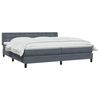 vidaXL Boxspringbett mit Matratze Dunkelgrau 180x220 cm Samt