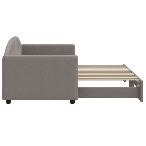 vidaXL Tagesbett Ausziehbar Taupe 80x200 cm Stoff