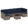 vidaXL Sofa Set 8 stk. 7-Sitzanzahl Grau Poly-Rattan
