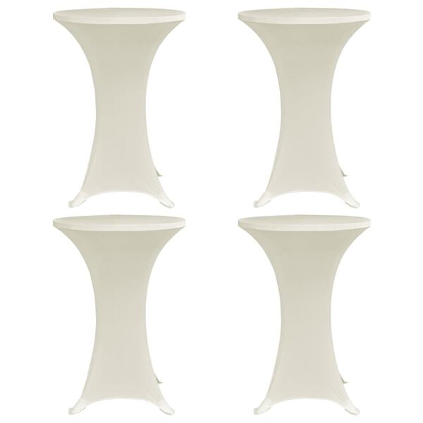 vidaXL Stehtischhussen 4 Stk. Ø 80 cm Creme Stretch