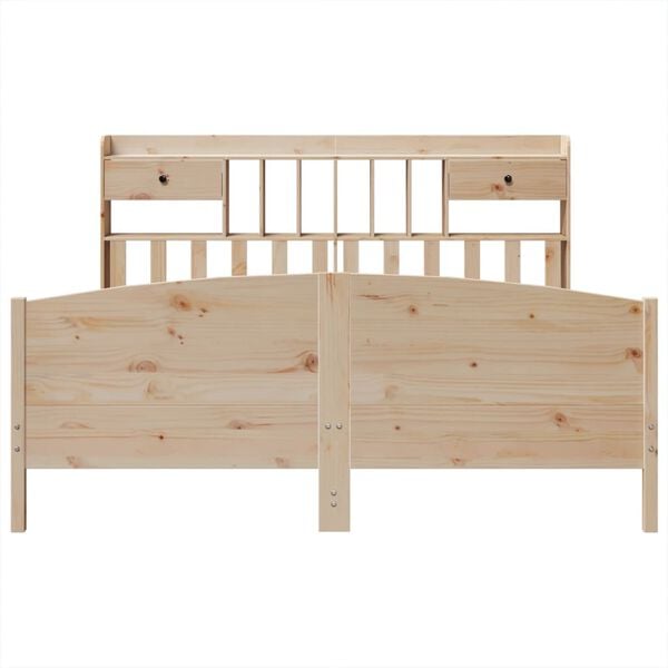vidaXL Massivholzbett mit Regal ohne Matratze 180x200 cm Kiefer