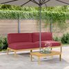 vidaXL Sofa Set mit Kissen Weinrot 240 x 80 x 69 cm Massivholz Akazie