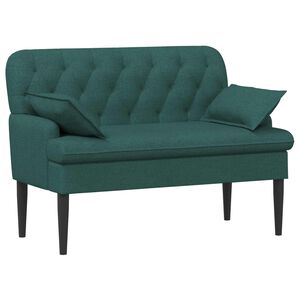 vidaXL Zweisitzer mit Knopfheftung Dunkelgr&uuml;n 111 x 68 x 80 cm Stoff