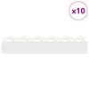 vidaXL Rasenkanten 10 pcs Weiß 103 x 0,05 x 22 cm Stahl