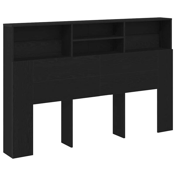 vidaXL Kopfteil Schrank Schwarz Eichen-Optik 160 x 19 x 103,5 cm