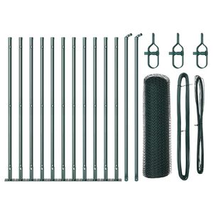 vidaXL Zaunpfosten Gr&uuml;n 25 x 0,5 m (13 mm Maschen) Stahl