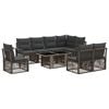 vidaXL Gartensofa-set 9 stk. Grau und Dunkelgrau Poly-Rattan