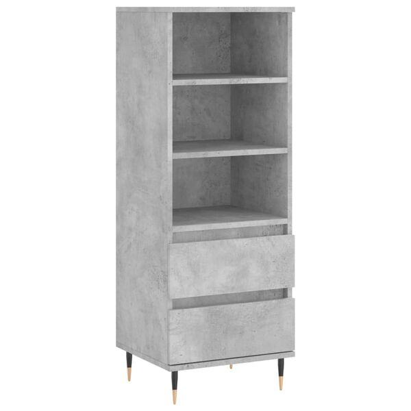 vidaXL Highboard Betongrau 40x36x110 cm Holzwerkstoff