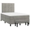 vidaXL Boxspringbett mit Matratze Hellgrau 120x200 cm Samt