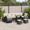 vidaXL Garten-Sofa-Set 10 pcs Schwarz Poly-Rattan