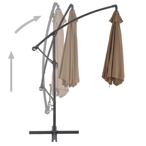 vidaXL Ampelschirm mit Aluminium-Mast 300 cm Taupe