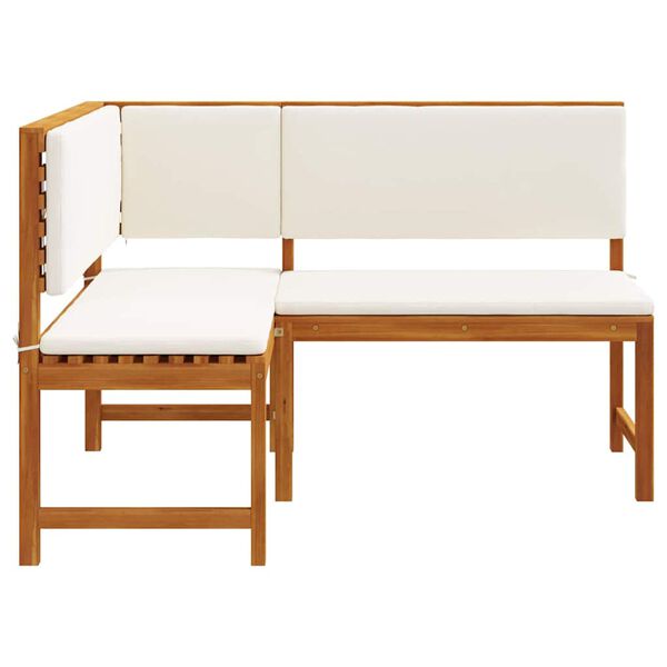 vidaXL Garten Eckbank Braun 140 x 100 x 91cm Massivholz Akazie