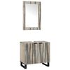vidaXL Badezimmerschrank-Set 2 pcs Wei&szlig; Massivholz Mango
