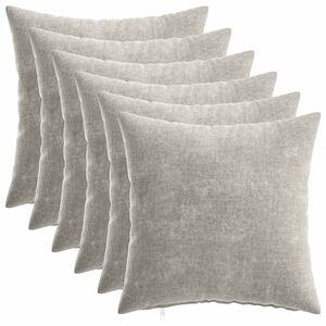 vidaXL Kissenbezug 6 stk. HEERLEN Hellgrau 35 x 35 cm Chenille-Stoff