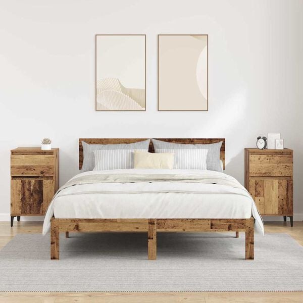 vidaXL Nachttisch 2 pcs Altholz 40 x 35 x 70 cm Holzwerkstoff