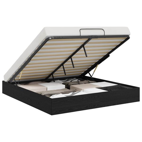 vidaXL Ottoman Bettgestell Schwarze Eiche 203 x 160 x 25 cm