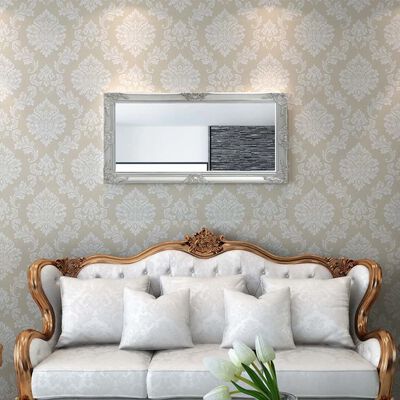 vidaXL Wandspiegel im Barock-Stil 120x60 cm Silber