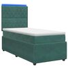 vidaXL LED Boxspringbett mit Matratze Dunkelgr&uuml;n 90 x 200 cm Samt