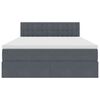 vidaXL Bett mit Stauraum und LED Dunkelgrau 140 x 200 cm Samt