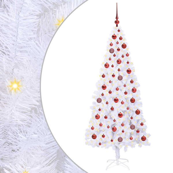 vidaXL K&uuml;nstlicher Weihnachtsbaum Wei&szlig; 180 cm PVC und Stahl