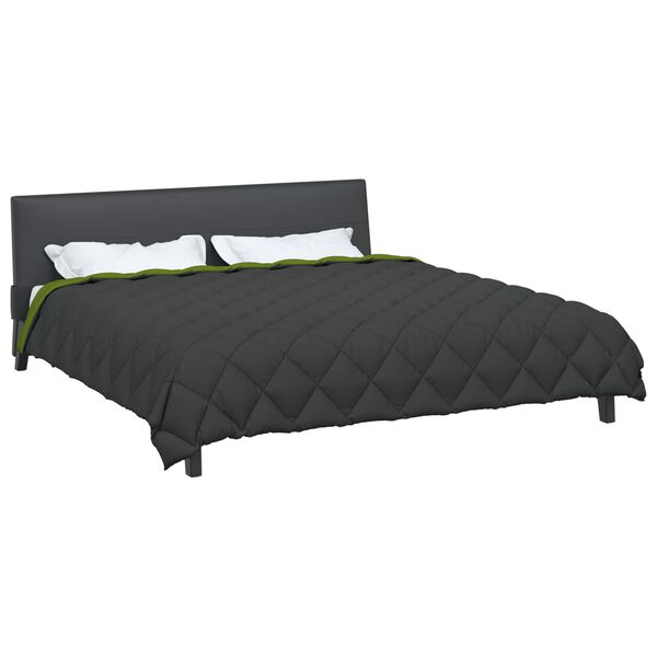 vidaXL Winterbettdecke Gr&uuml;n und Anthrazit 220 x 260 cm Mikrofaser