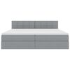 vidaXL Bett mit Stauraum und LED mit LED Hellgrau 200 x 200 cm Stoff