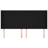 vidaXL Kopfteil mit Ohren Schwarz 183x16x118/128 cm Stoff